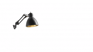 NORDIC LIVING ARCHI W1 SORT/GULD VÆGLAMPE